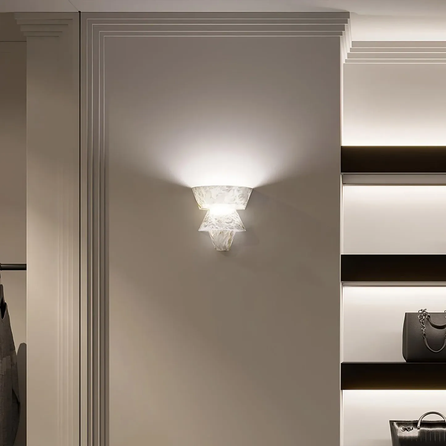 Ozawa Nordic White Metal Resin Wall Lamp Dining Room Bedroom