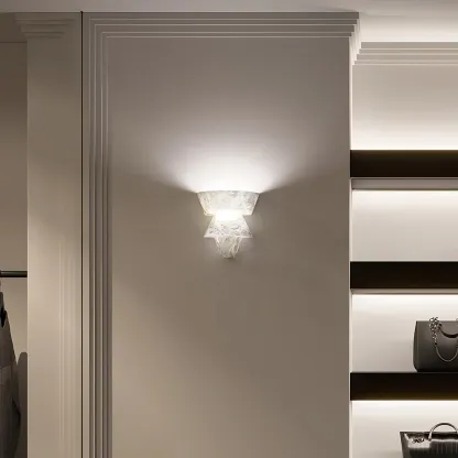 Ozawa Nordic White Metal Resin Wall Lamp Dining Room Bedroom