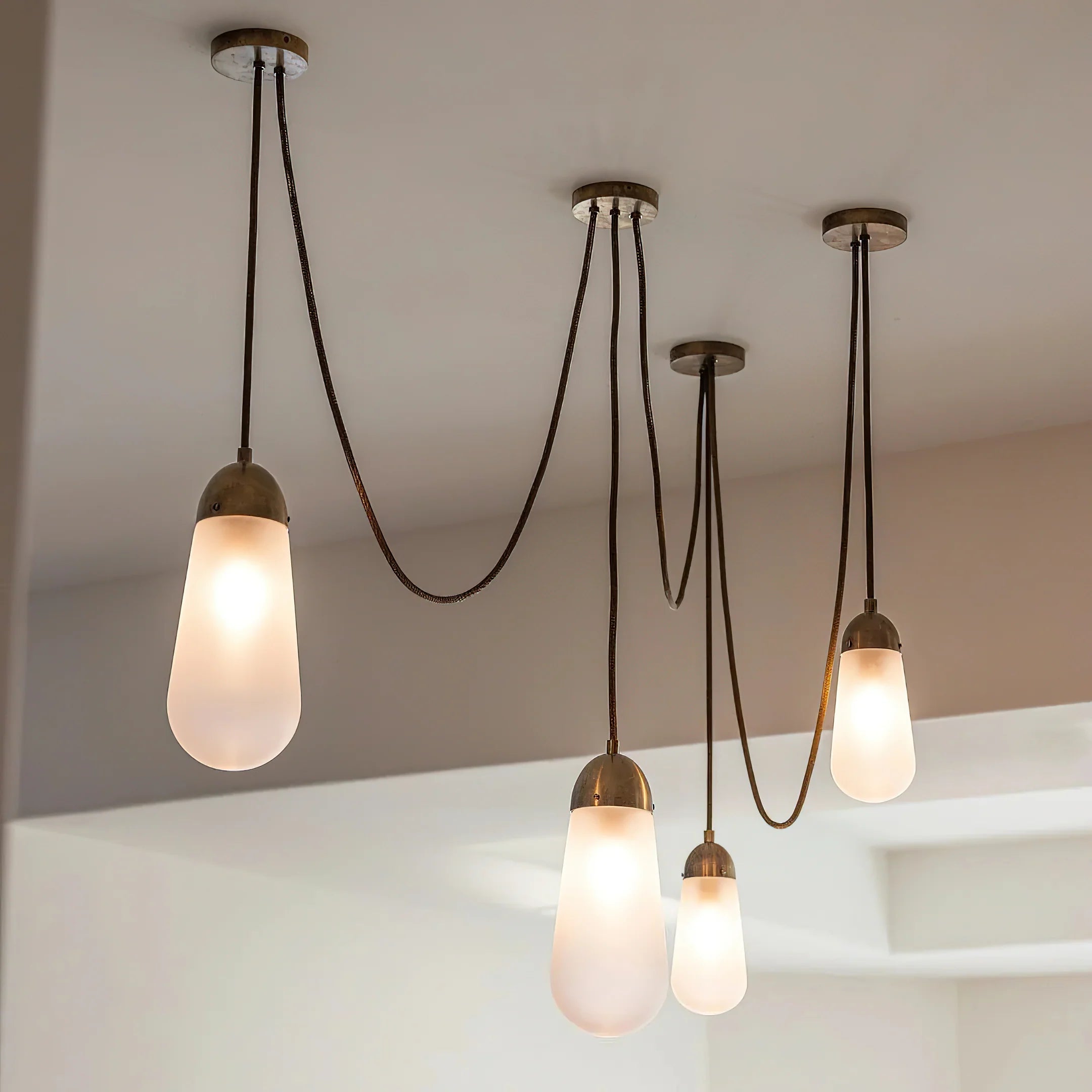 Verona Brass Frosted Glass Pendant Lamp