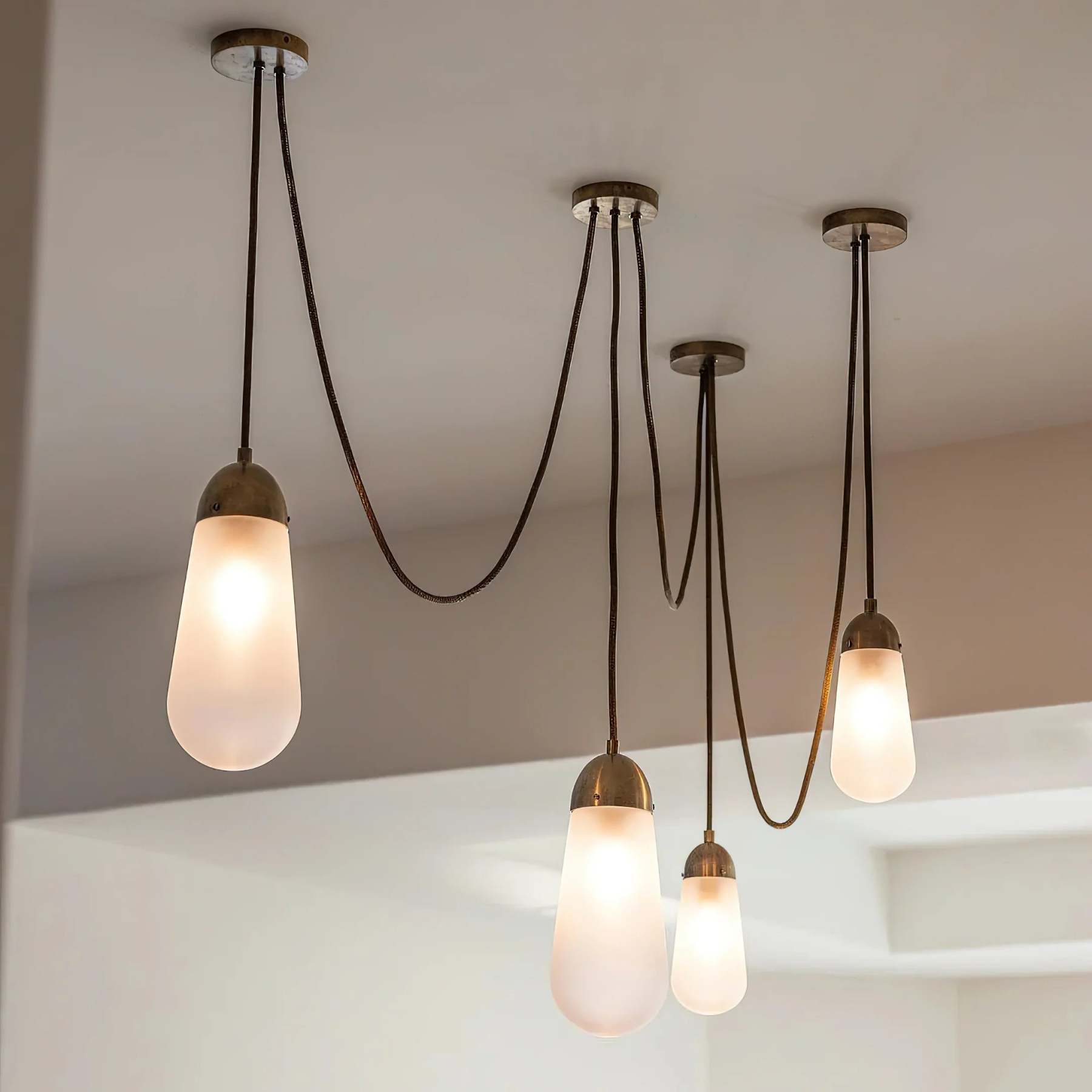 Verona Brass Frosted Glass Pendant Lamp