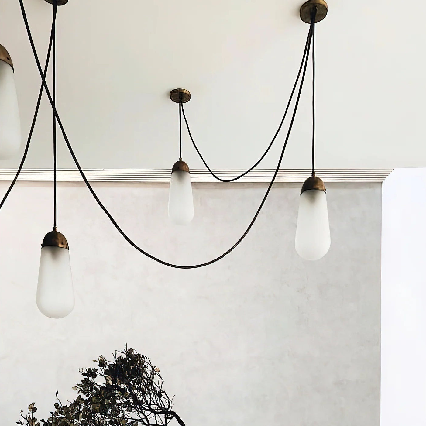 Verona Brass Frosted Glass Pendant Lamp