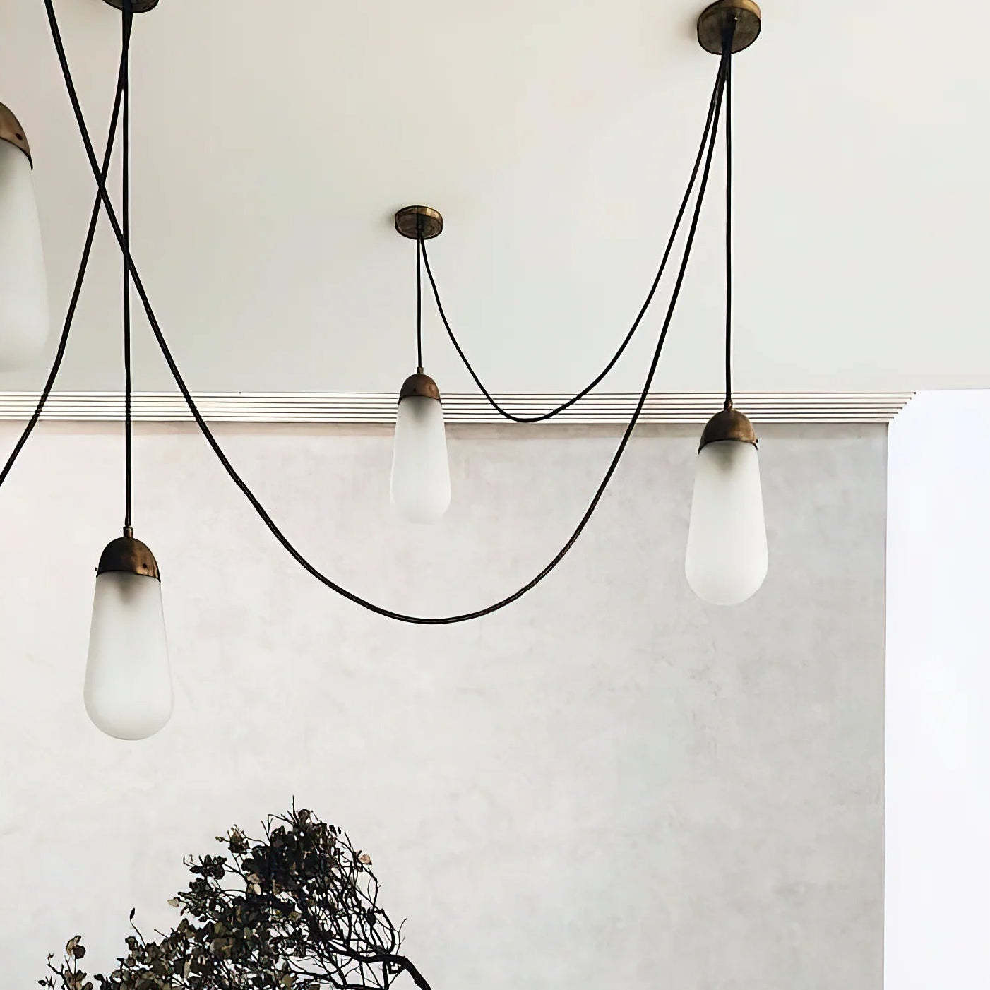 Verona Brass Frosted Glass Pendant Lamp