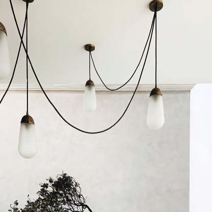 Verona Brass Frosted Glass Pendant Lamp