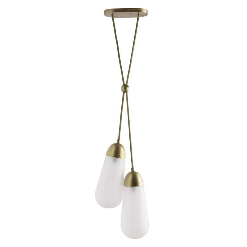 Verona Brass Frosted Glass Pendant Lamp