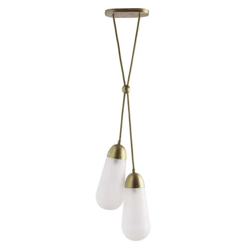 Verona Brass Frosted Glass Pendant Lamp