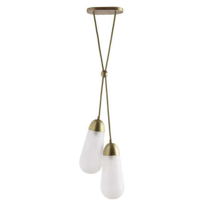 Verona Brass Frosted Glass Pendant Lamp