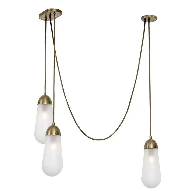 Verona Brass Frosted Glass Pendant Lamp