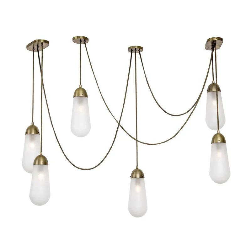 Verona Brass Frosted Glass Pendant Lamp