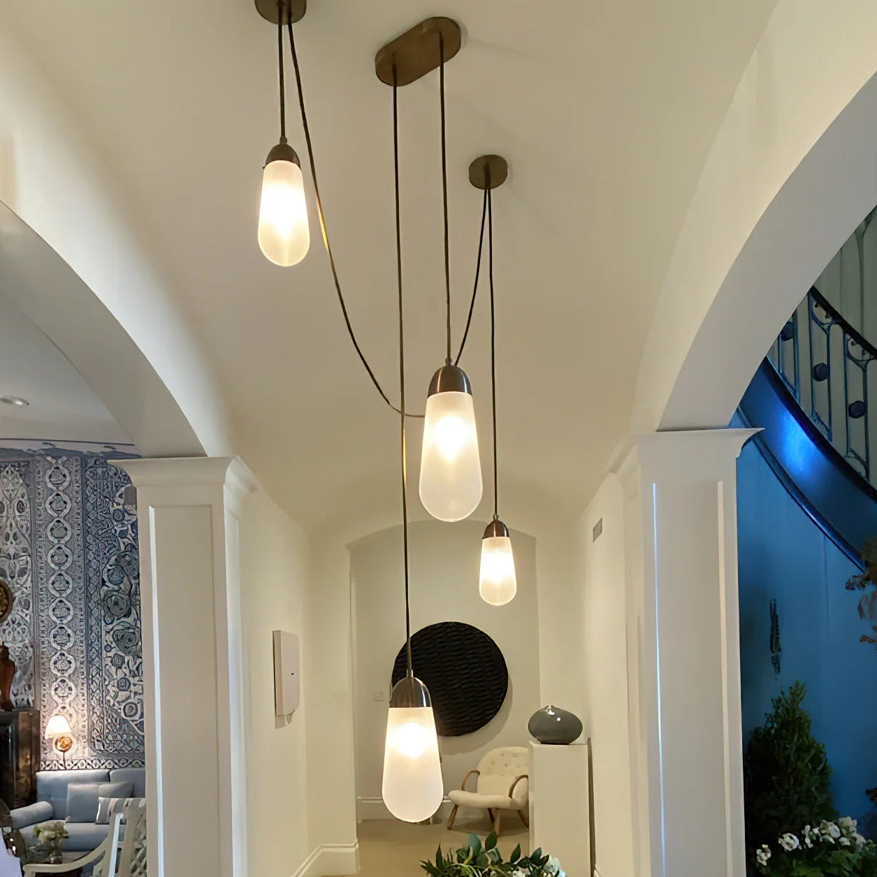 Verona Brass Frosted Glass Pendant Lamp