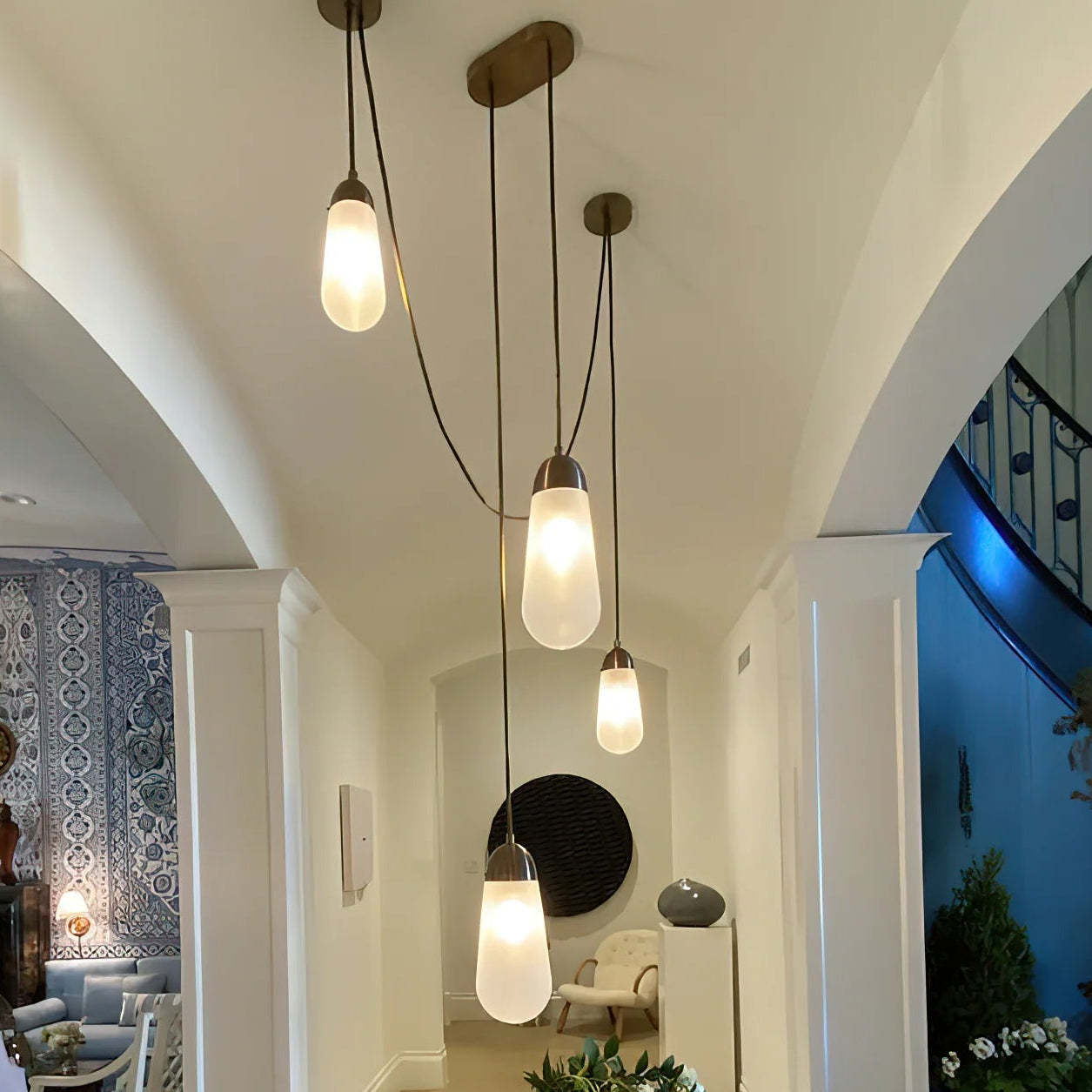 Verona Brass Frosted Glass Pendant Lamp