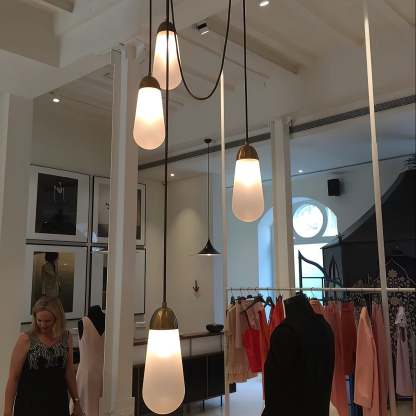 Verona Brass Frosted Glass Pendant Lamp