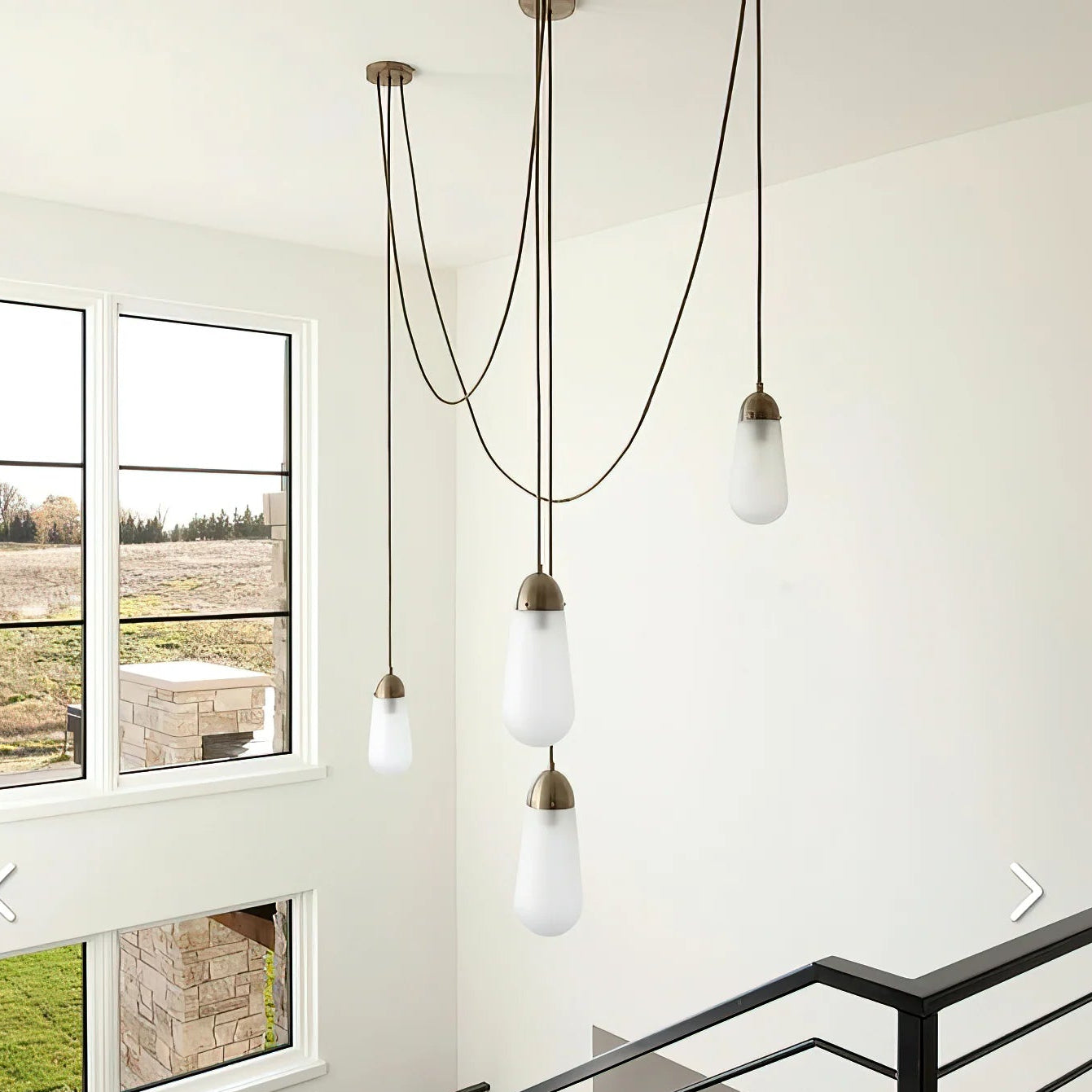 Verona Brass Frosted Glass Pendant Lamp