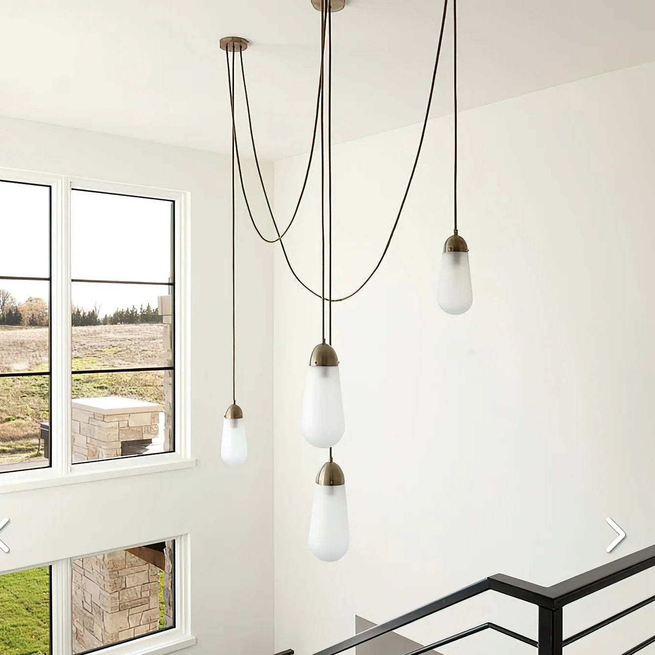 Verona Brass Frosted Glass Pendant Lamp