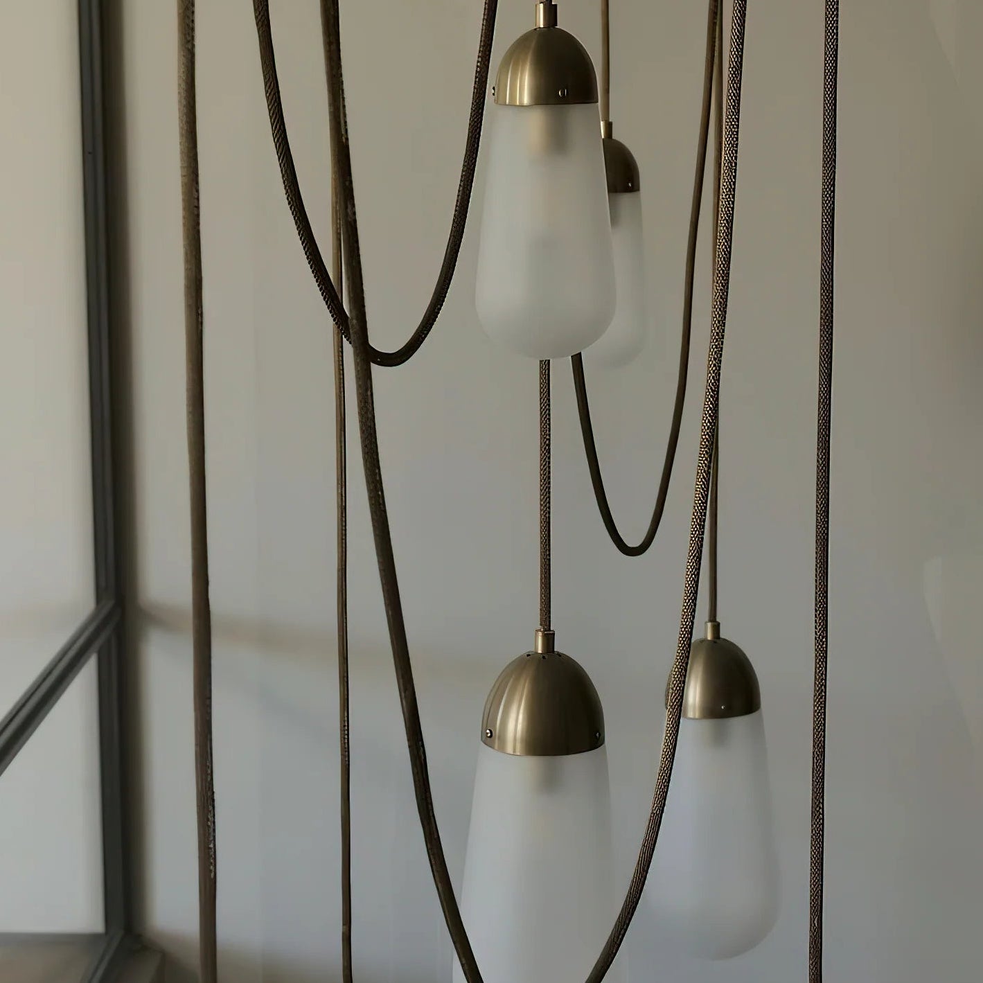 Verona Brass Frosted Glass Pendant Lamp
