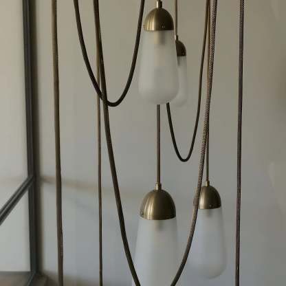 Verona Brass Frosted Glass Pendant Lamp