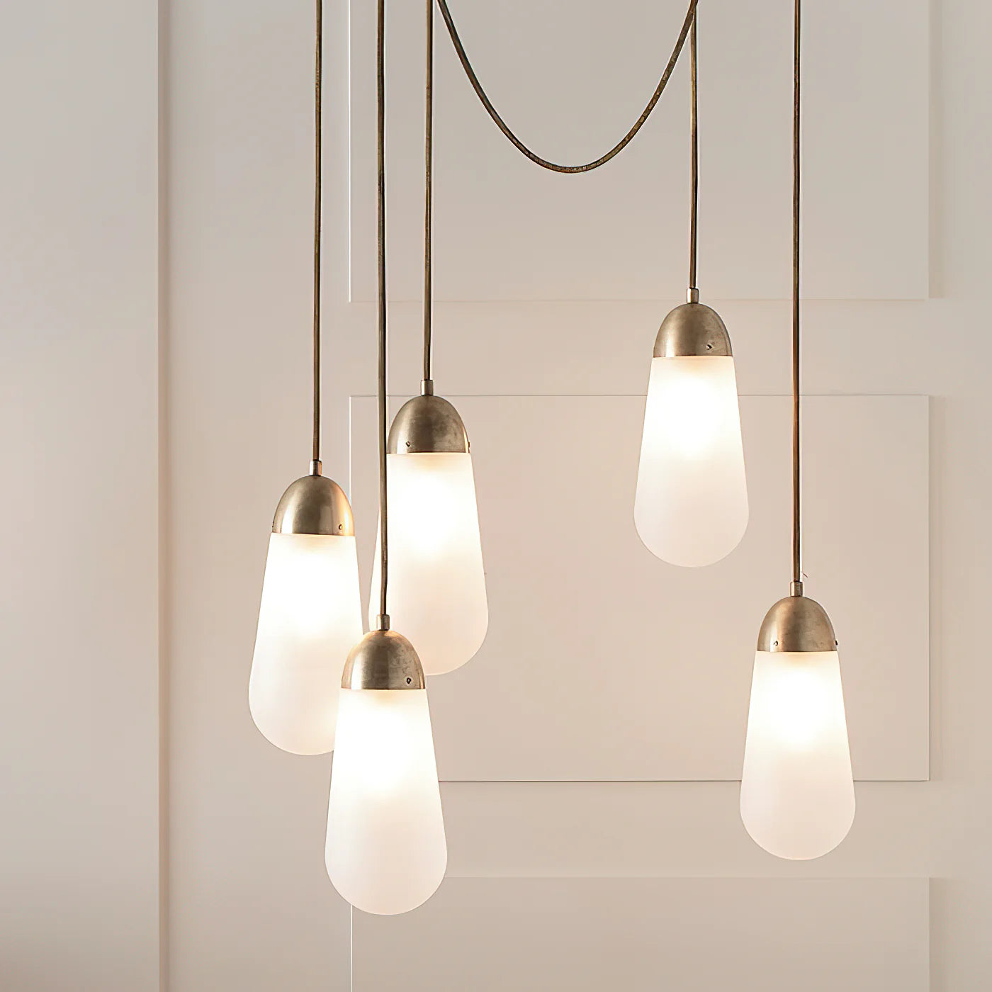 Verona Brass Frosted Glass Pendant Lamp