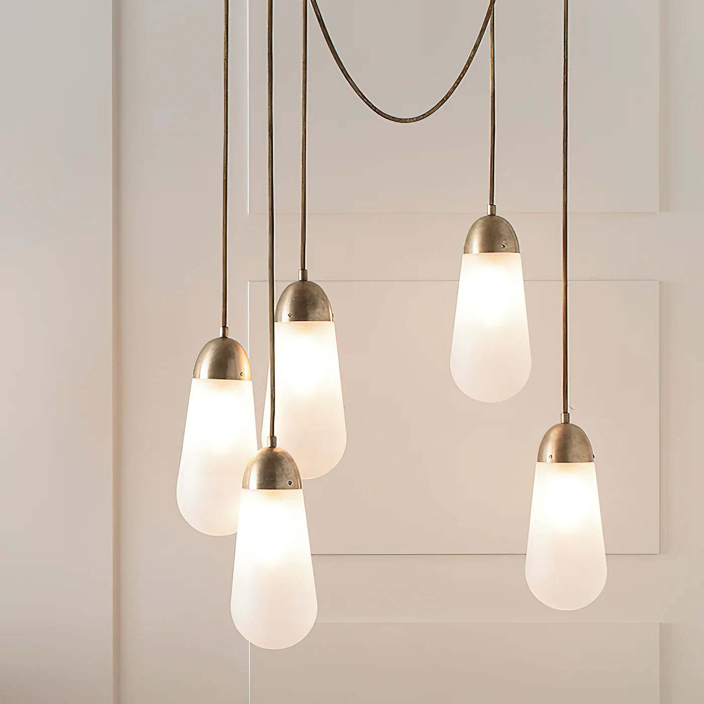 Verona Brass Frosted Glass Pendant Lamp