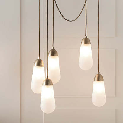 Verona Brass Frosted Glass Pendant Lamp