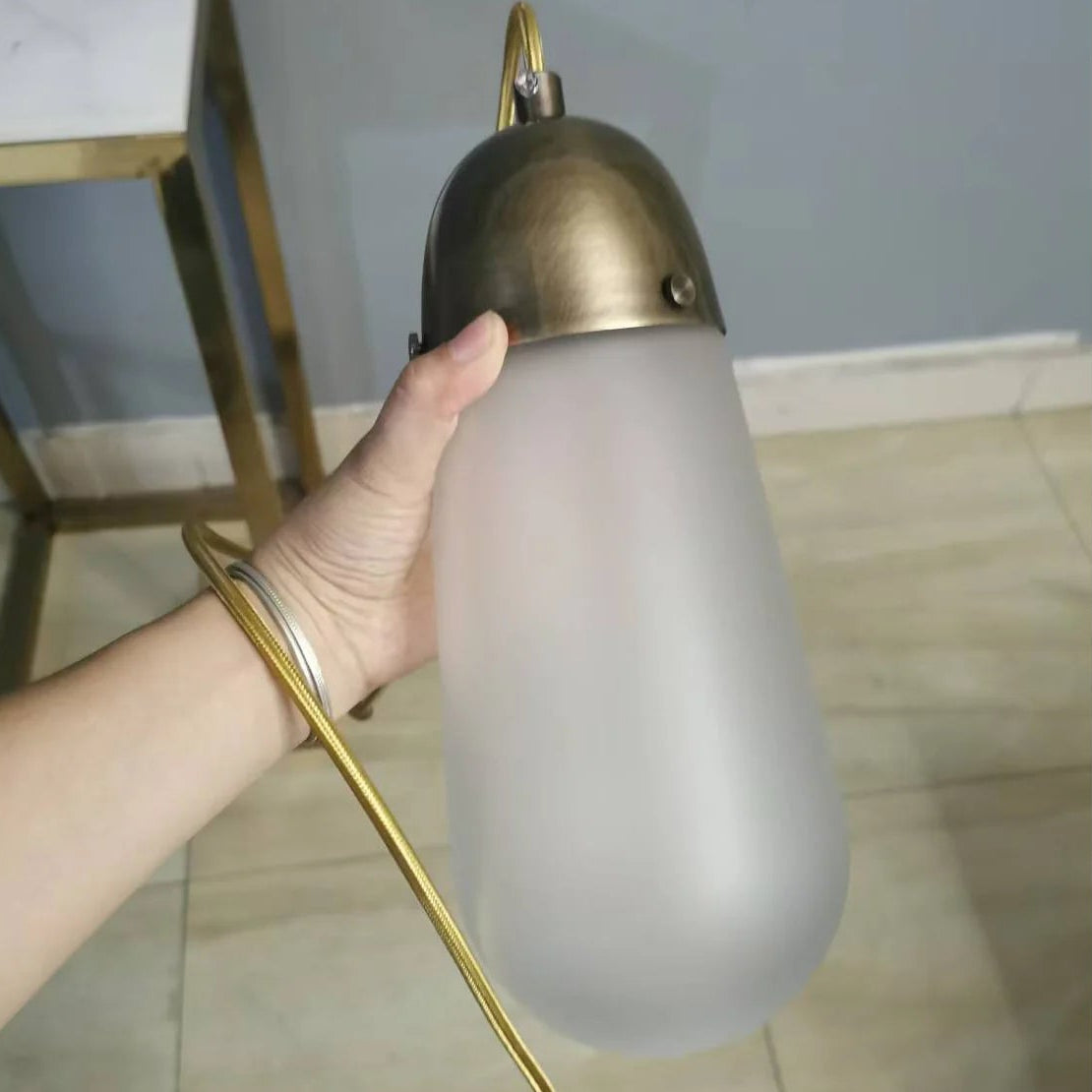 Verona Brass Frosted Glass Pendant Lamp