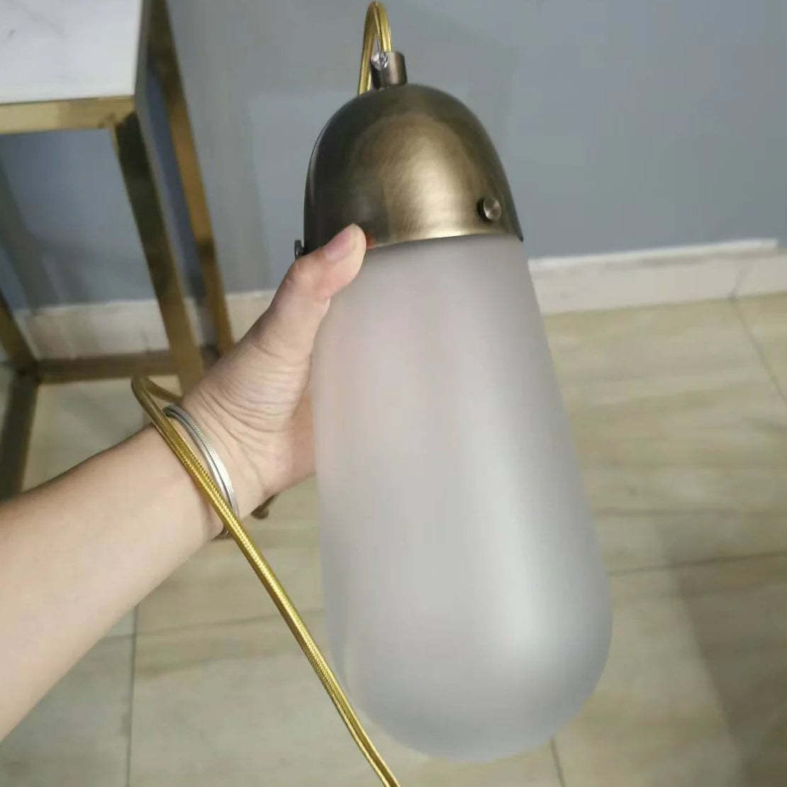 Verona Brass Frosted Glass Pendant Lamp