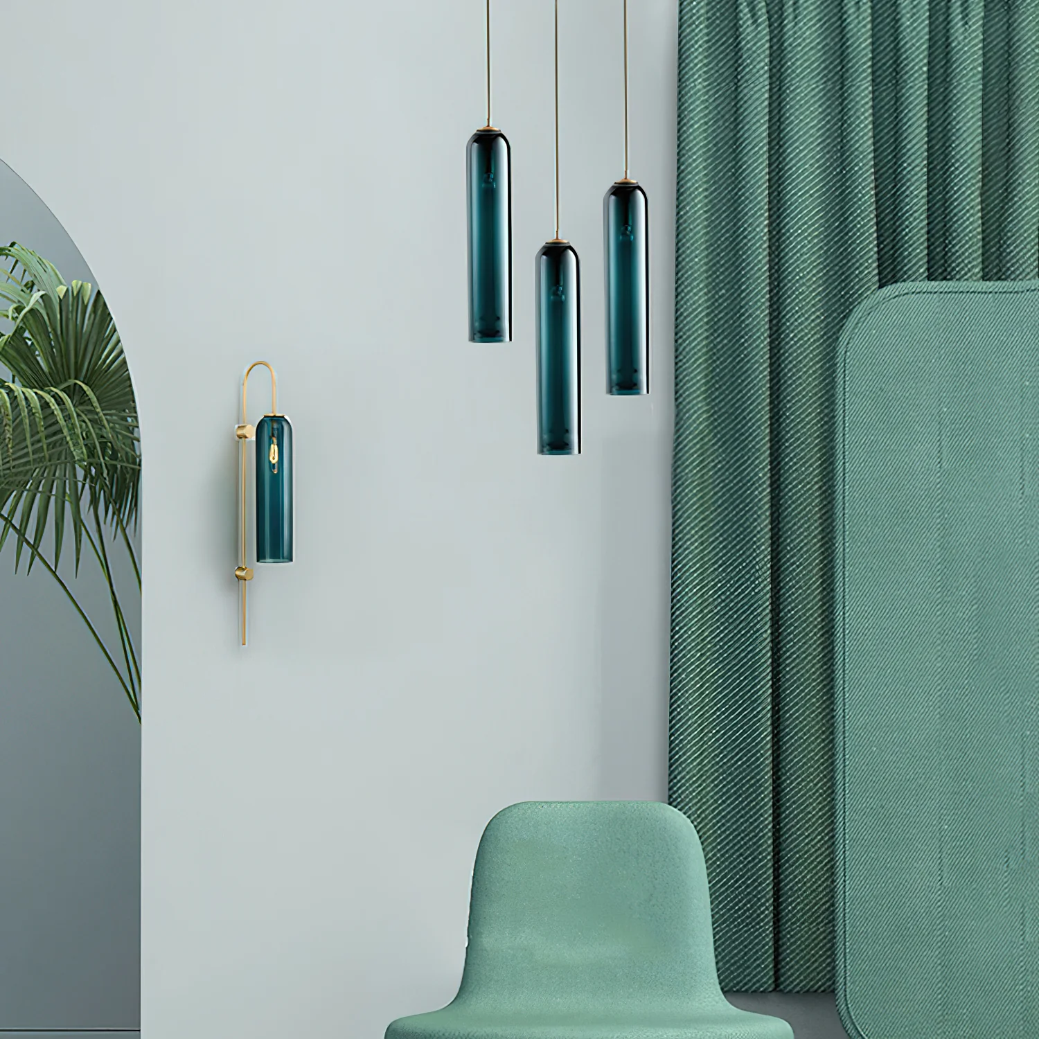 Hailie Minimalisme Métal Verre Suspensions Chambre à Coucher Salon