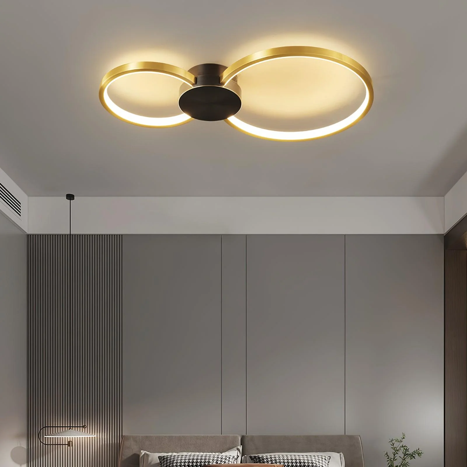 Quinn Modern LED Loop Metal Ceiling Light Living Room Bedroom