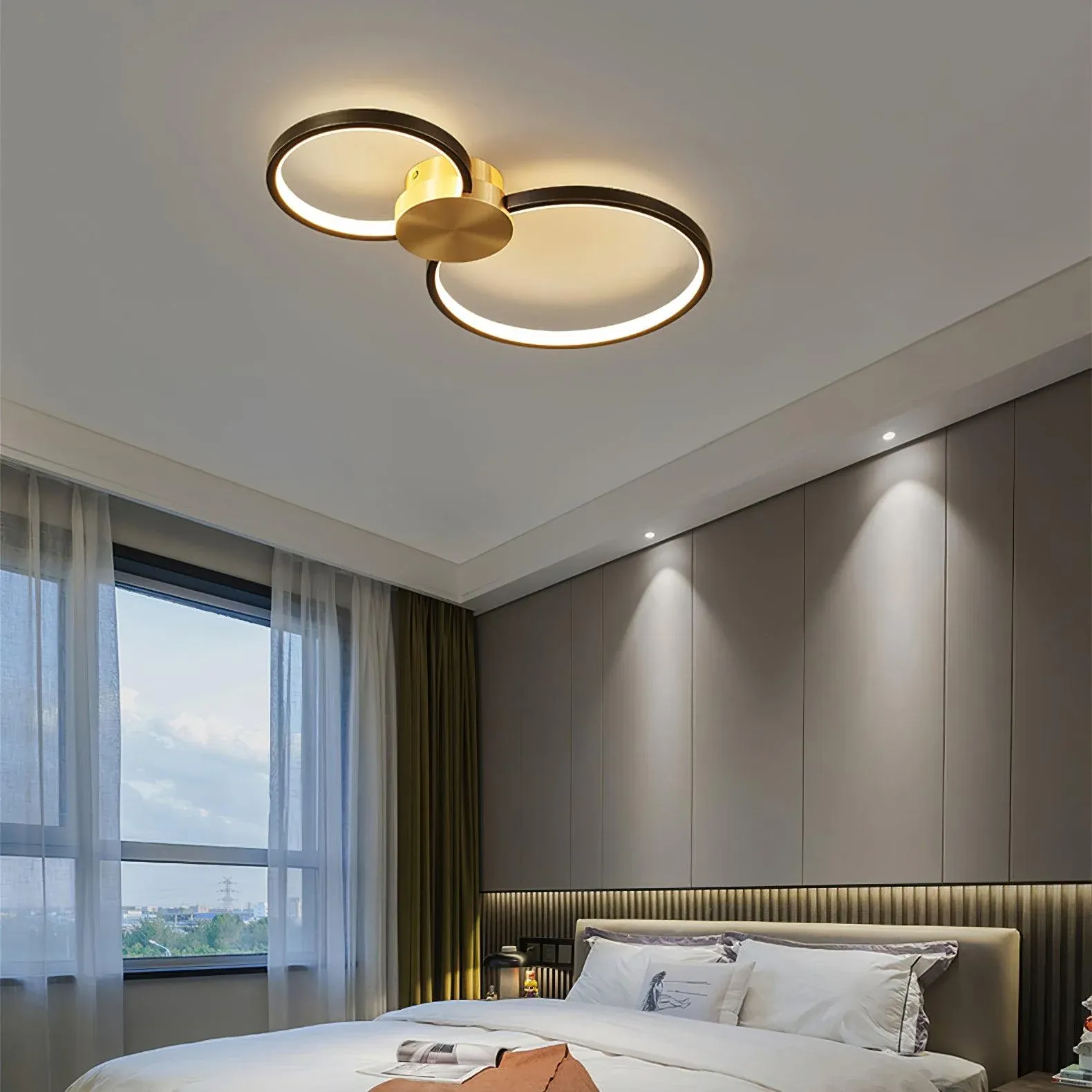 Quinn Modern LED Loop Metal Ceiling Light Living Room Bedroom