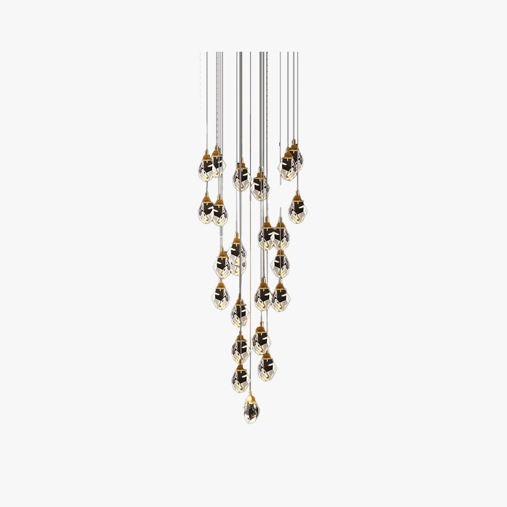 Marilyn Luminaire Or Suspension Verre/Métal Pierres Chambre/Salon