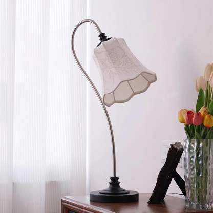 Hakka Wood Metal Pleated Table Lamp