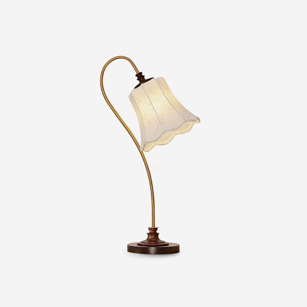 Hakka Wood Metal Pleated Table Lamp