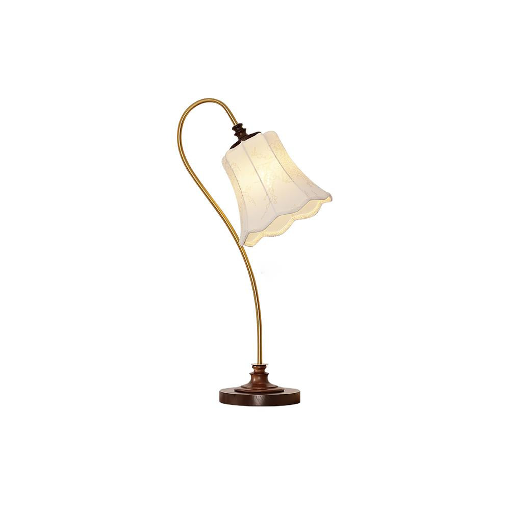 Hakka Wood Metal Pleated Table Lamp