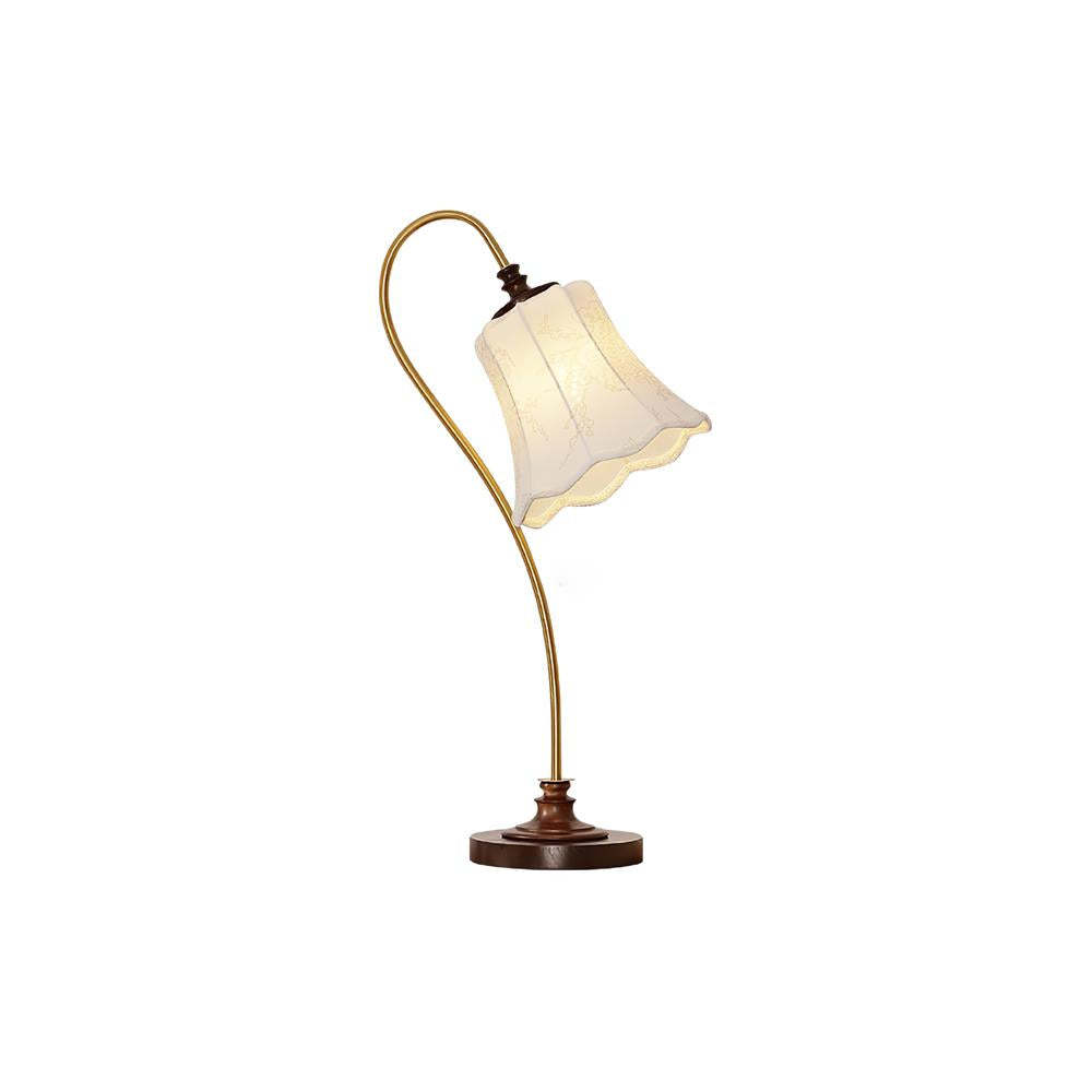 Hakka Wood Metal Pleated Table Lamp