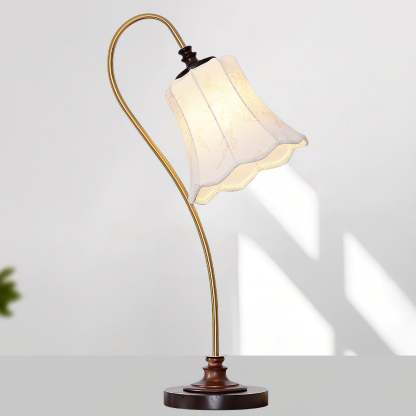 Hakka Wood Metal Pleated Table Lamp