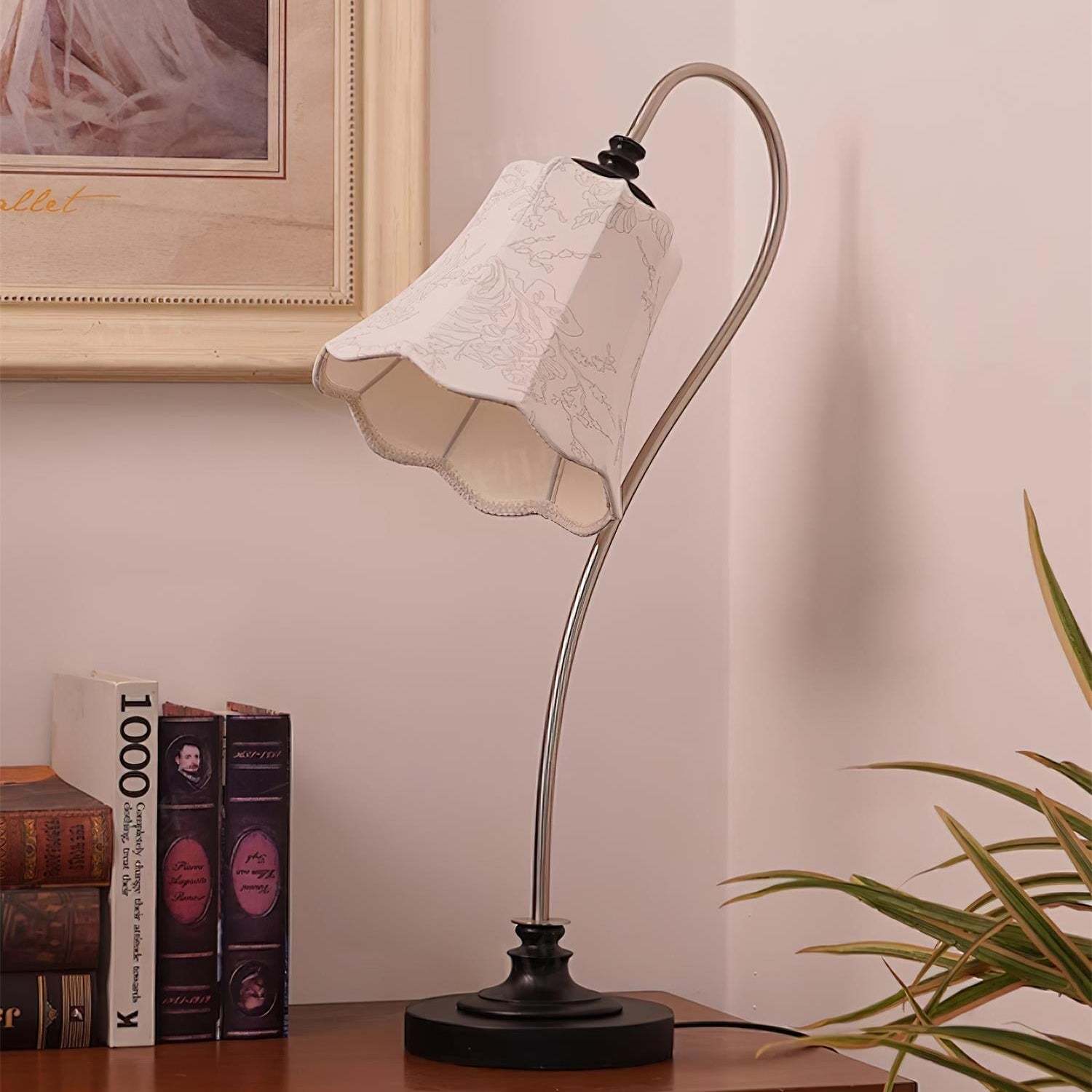 Hakka Wood Metal Pleated Table Lamp