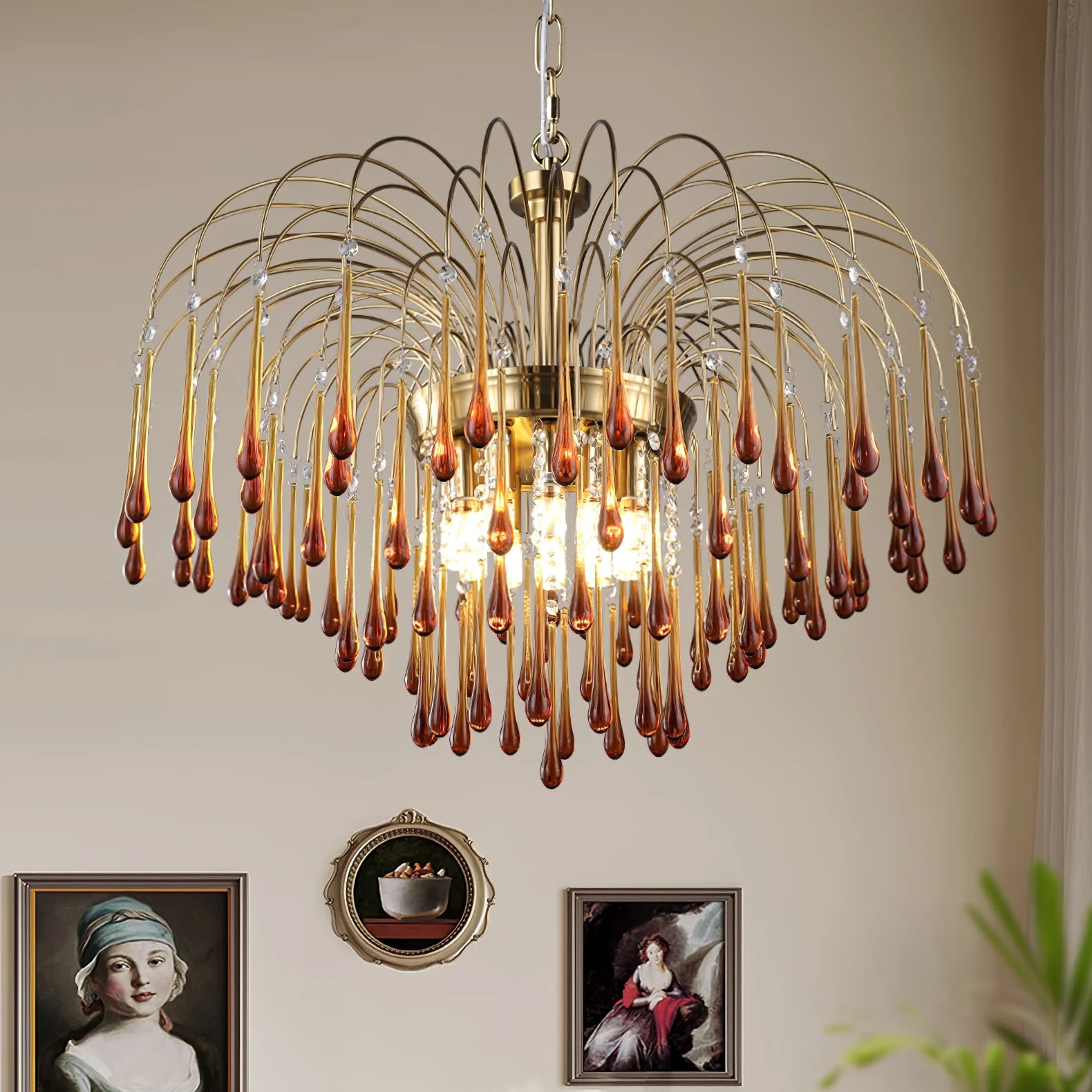 Marilyn Ancien Métal Cristal Verre Lustres Chambre à Coucher Salon