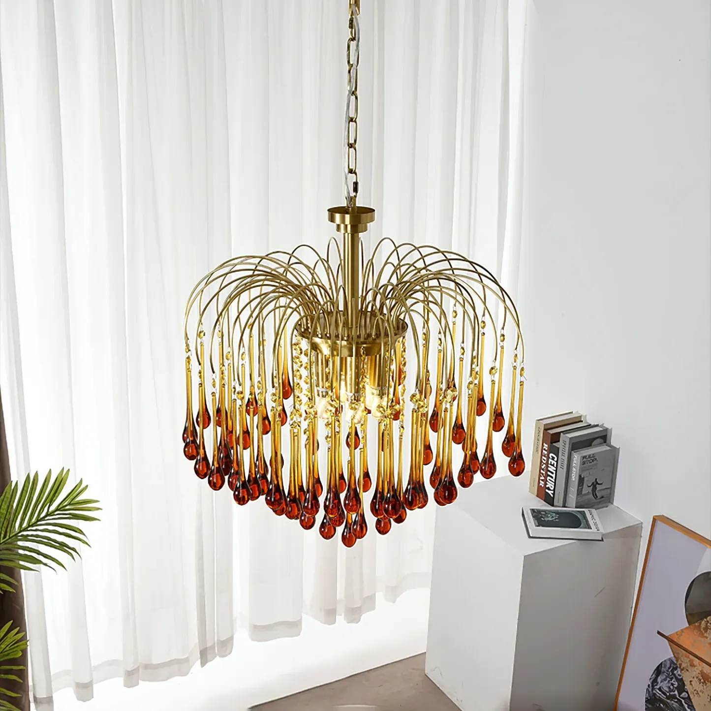 Marilyn Vintage Metal Crystal Glass Pendant Light Bedroom Living Room
