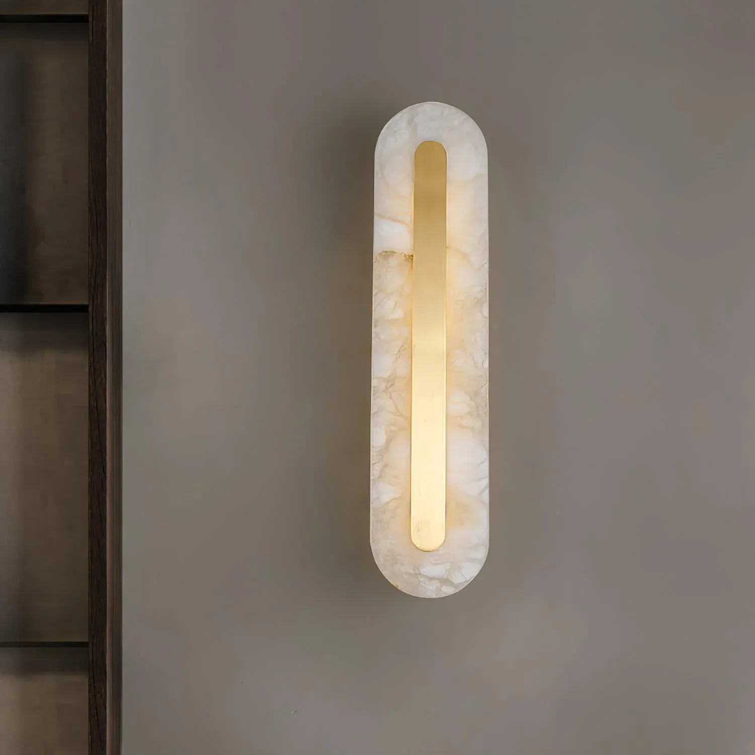 Jade Moderne Arrondi Albâtre Applique Murale Chambre à Coucher Couloir Salon