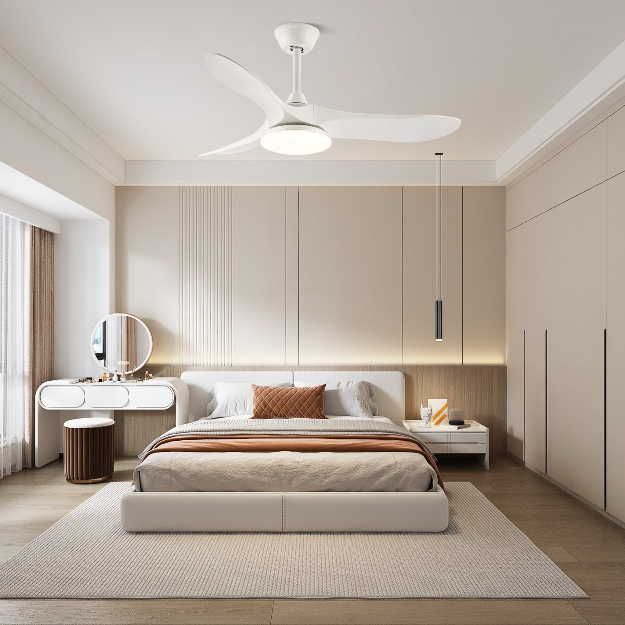 Plafonnier ventilateur moderne en bois Velix - Neutralighting