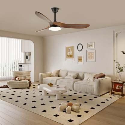 Plafonnier ventilateur moderne en bois Velix - Neutralighting