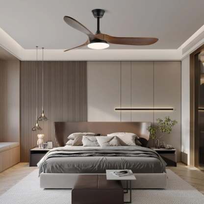 Plafonnier ventilateur moderne en bois Velix - Neutralighting