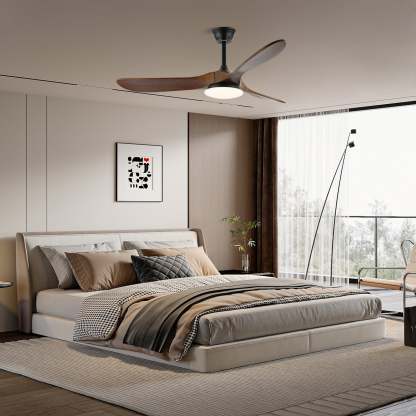 Plafonnier ventilateur moderne en bois Velix - Neutralighting