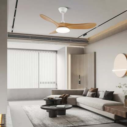 Plafonnier ventilateur moderne en bois Velix - Neutralighting