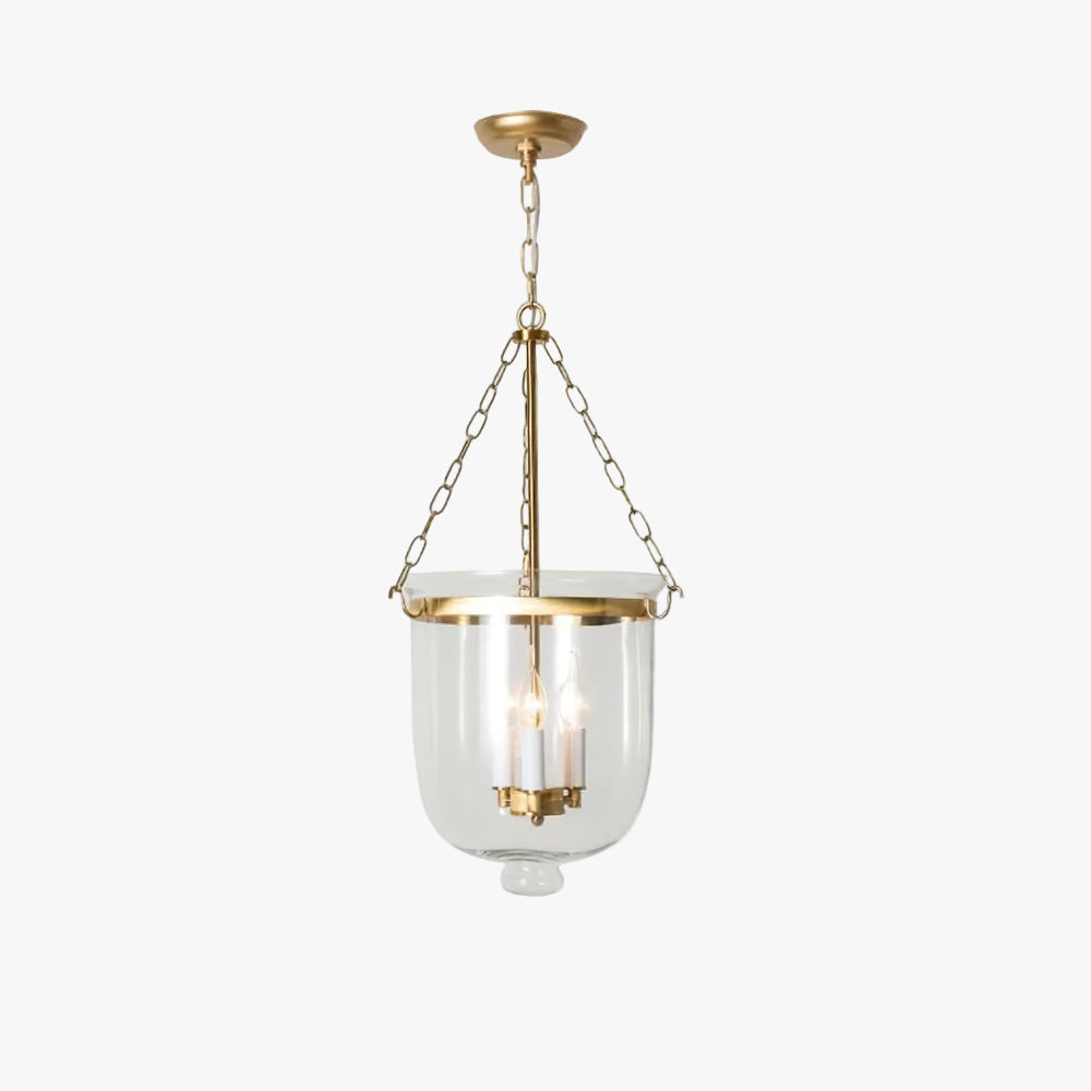 Verona Brass Glass Lantern Pendant Lamp