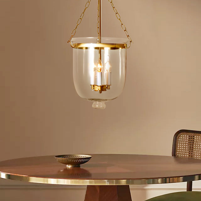 Verona Brass Glass Lantern Pendant Lamp