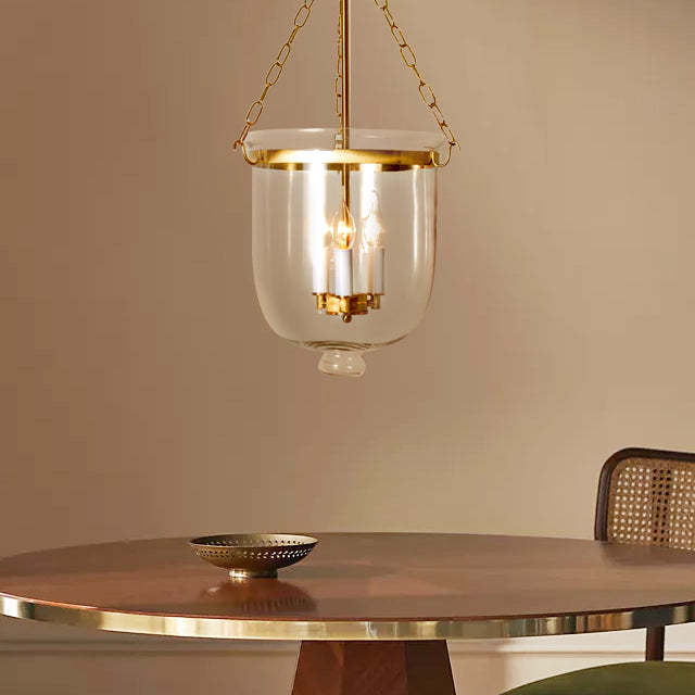 Verona Brass Glass Lantern Pendant Lamp