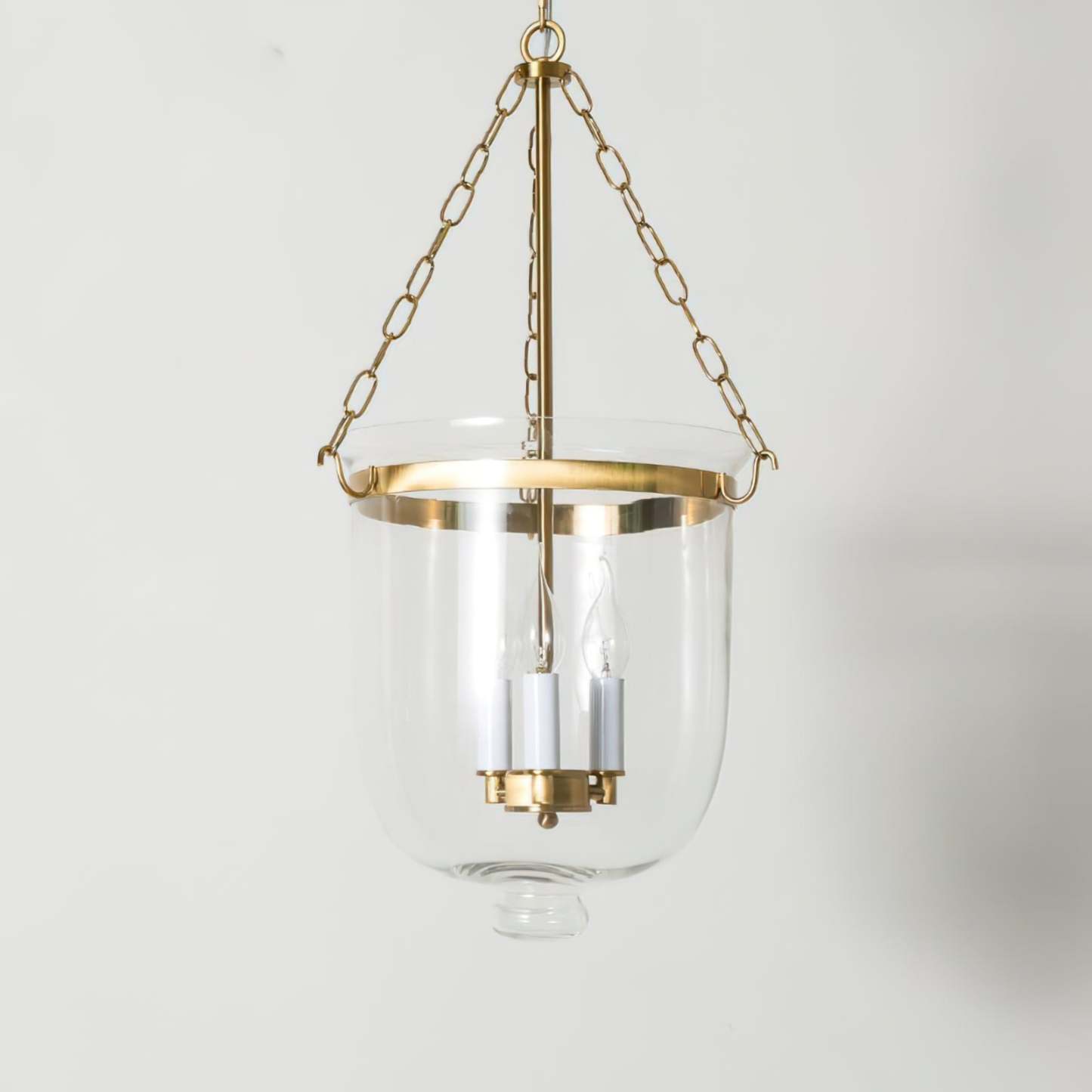 Verona Brass Glass Lantern Pendant Lamp
