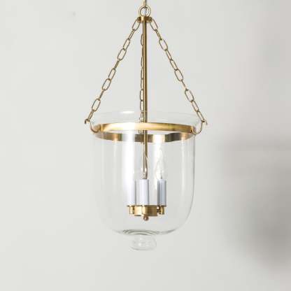 Verona Brass Glass Lantern Pendant Lamp