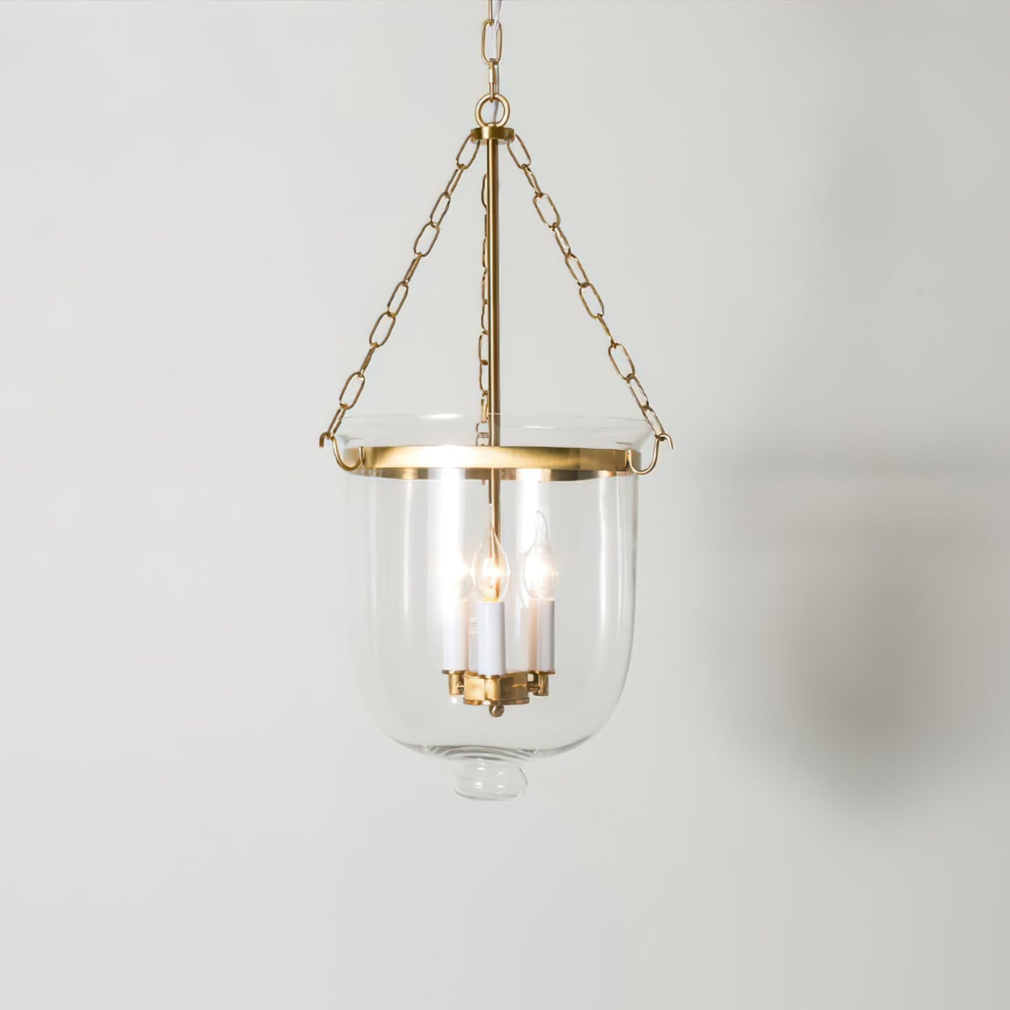Verona Brass Glass Lantern Pendant Lamp