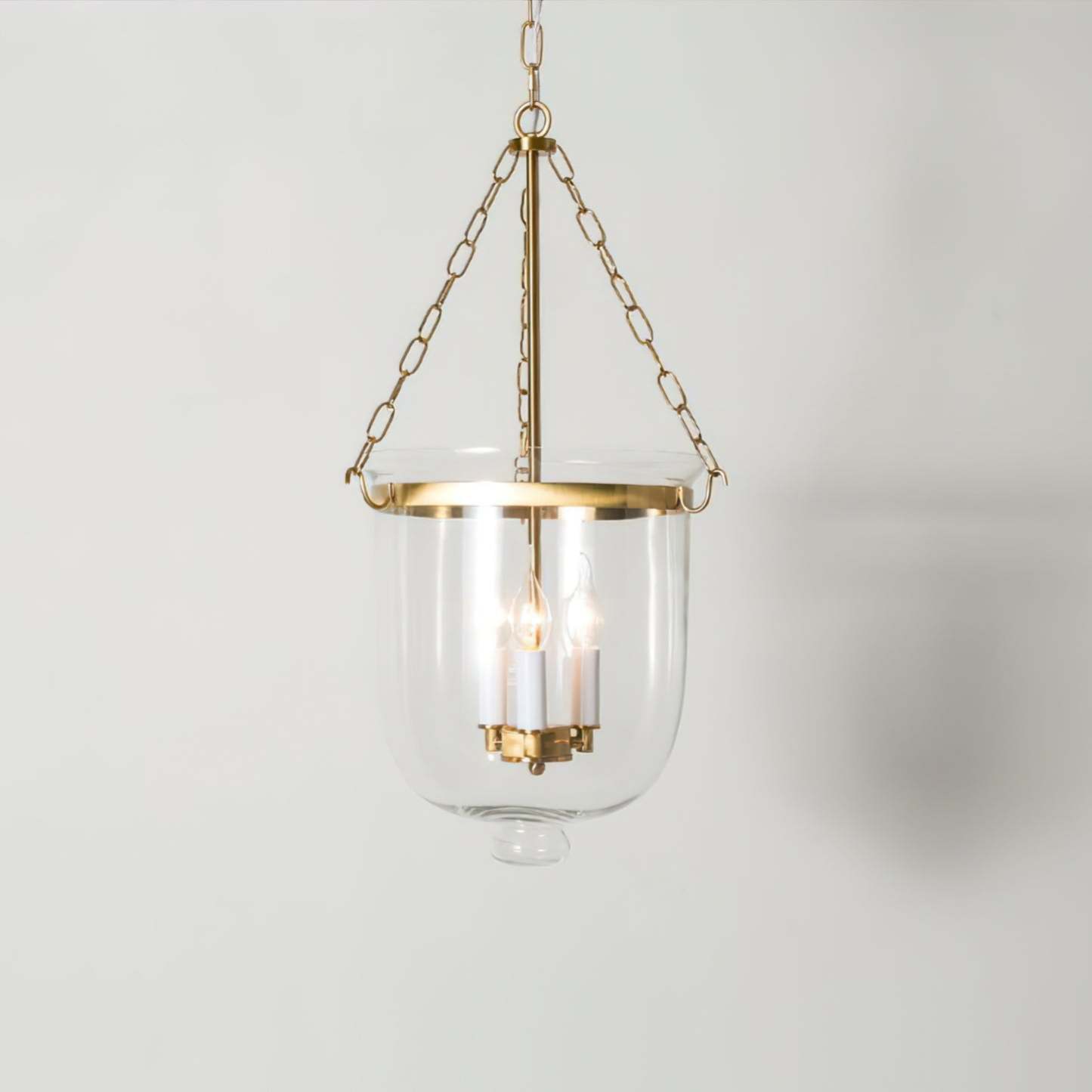 Verona Brass Glass Lantern Pendant Lamp