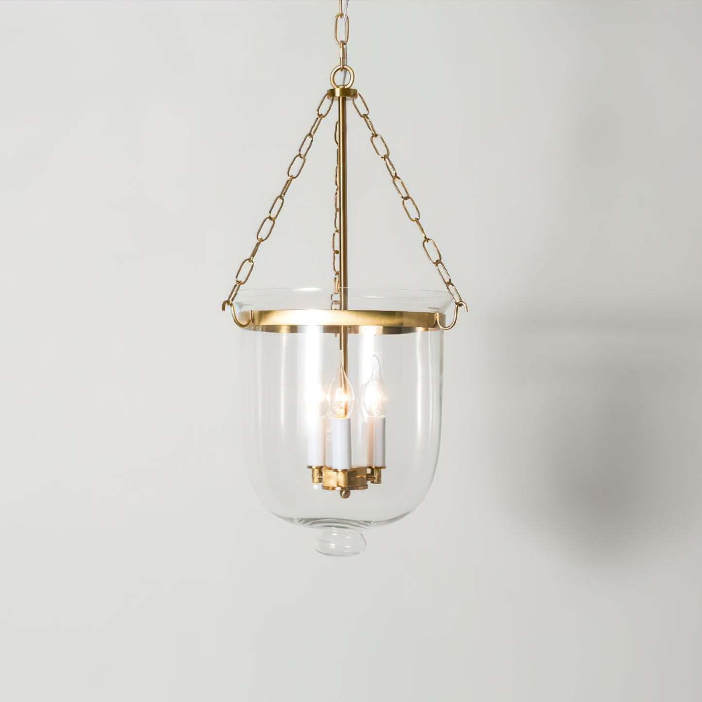 Verona Brass Glass Lantern Pendant Lamp